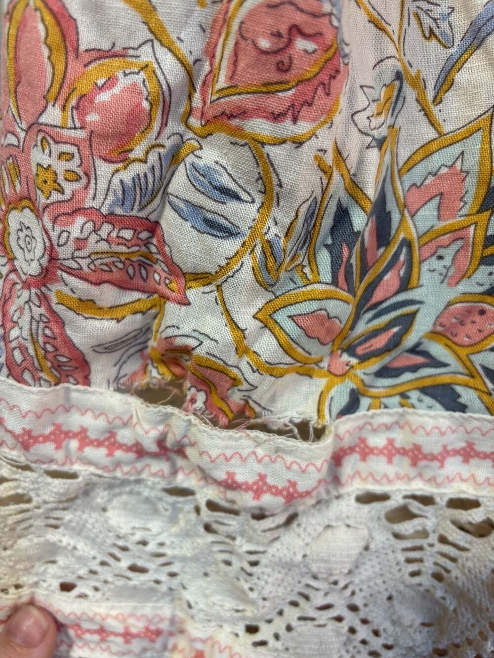 Christian Siriano New York Cropped Blouse Size Small Linen Floral Peasant Boho J - Picture 7 of 7